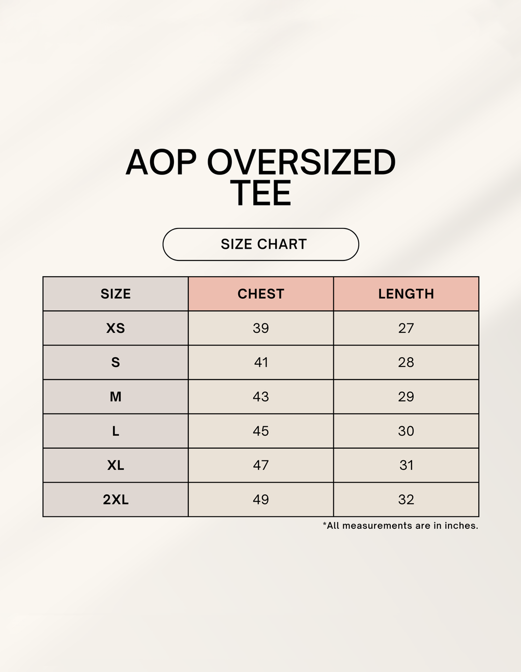 Color_Size Chart