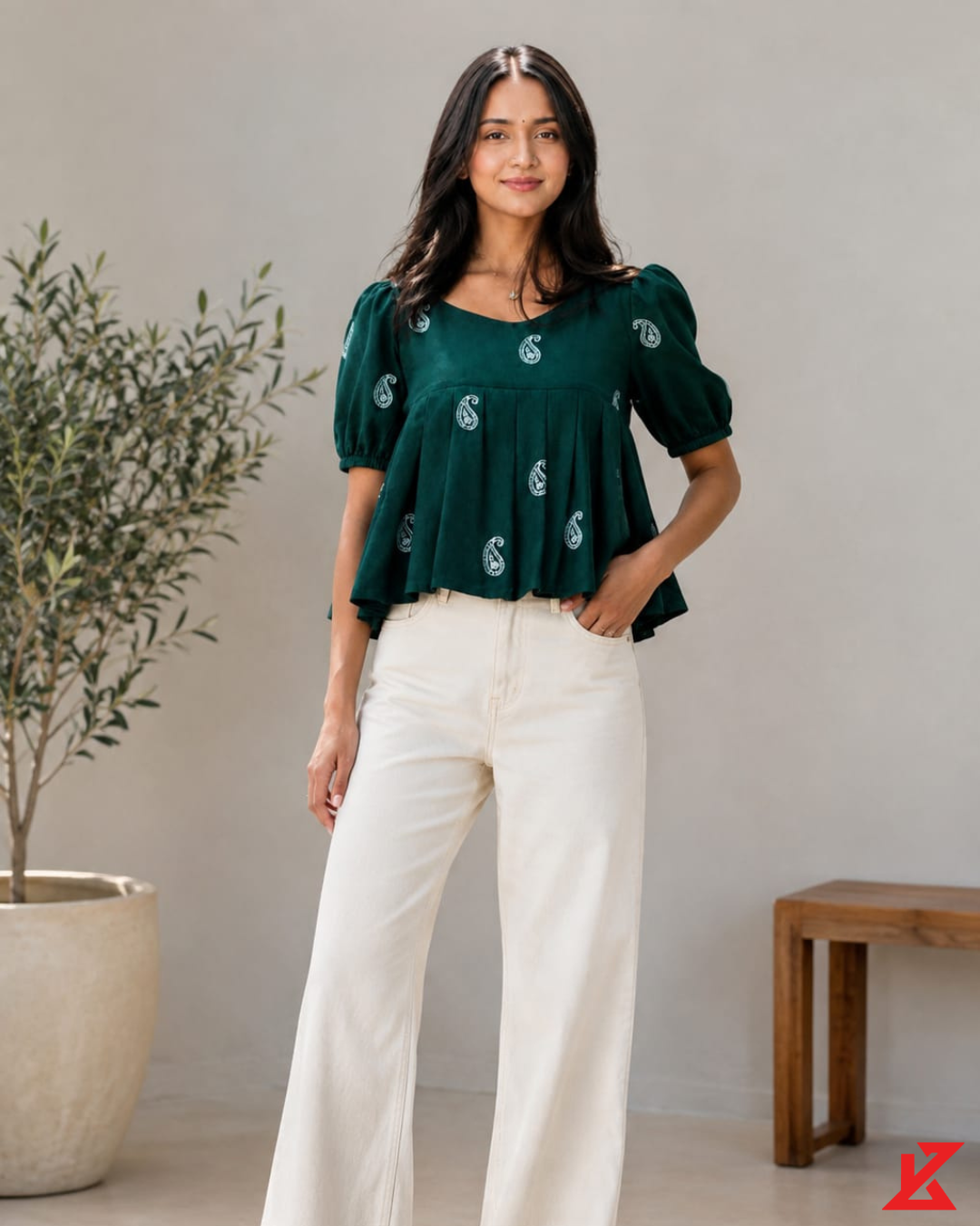 Paisley Peplum Top