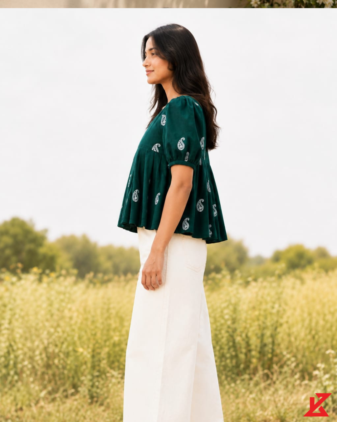 Paisley Peplum Top