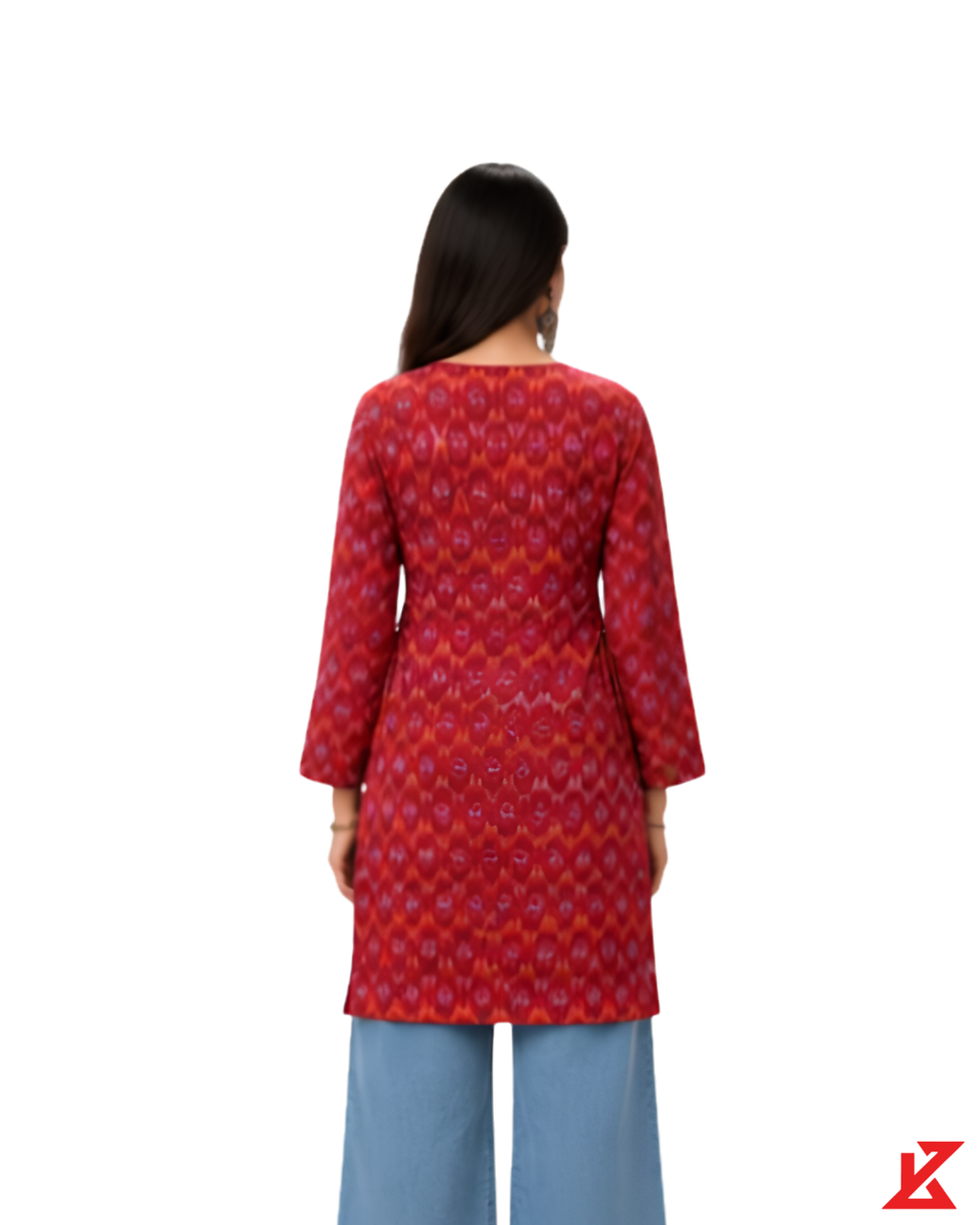 Kawsturi Square Neck & Side Tie-Up kurti