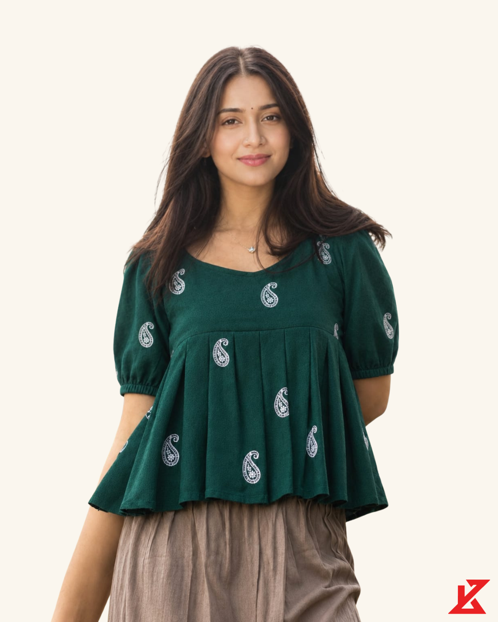 Paisley Peplum Top