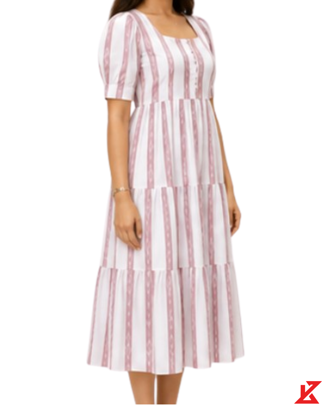 Gulbahar Sambalpuri Tiered Midi Dress