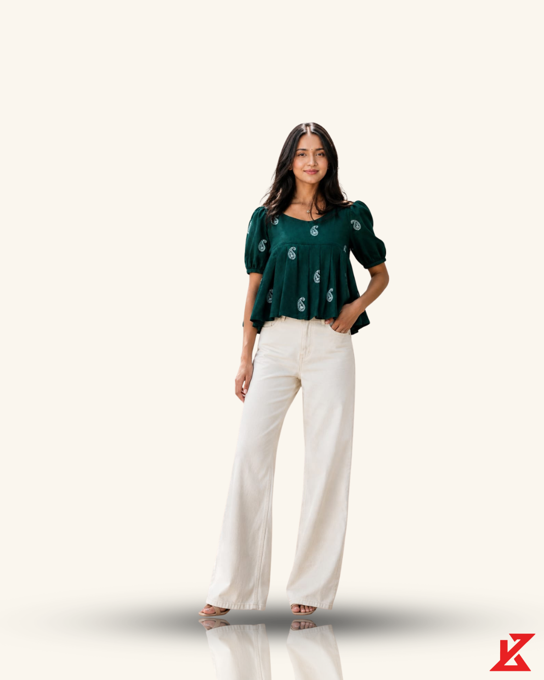 Paisley Peplum Top