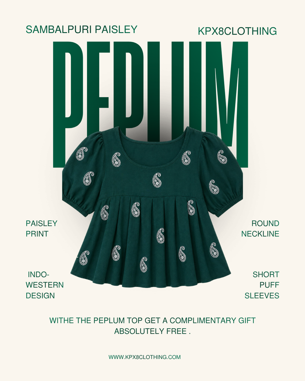 Paisley Peplum Top