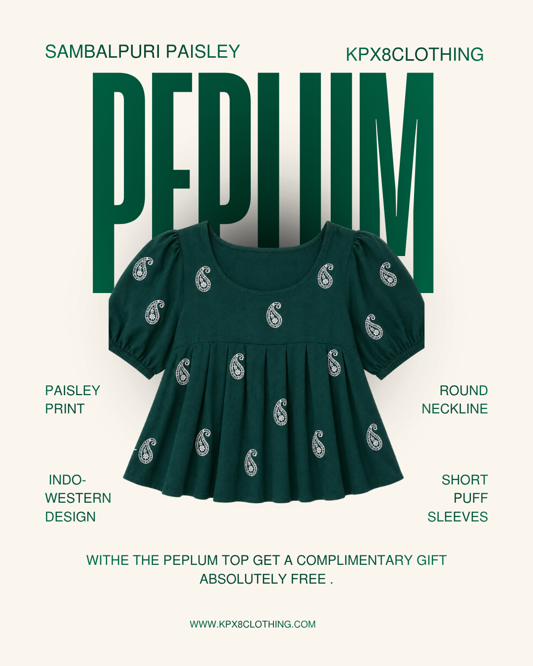 Paisley Peplum Top