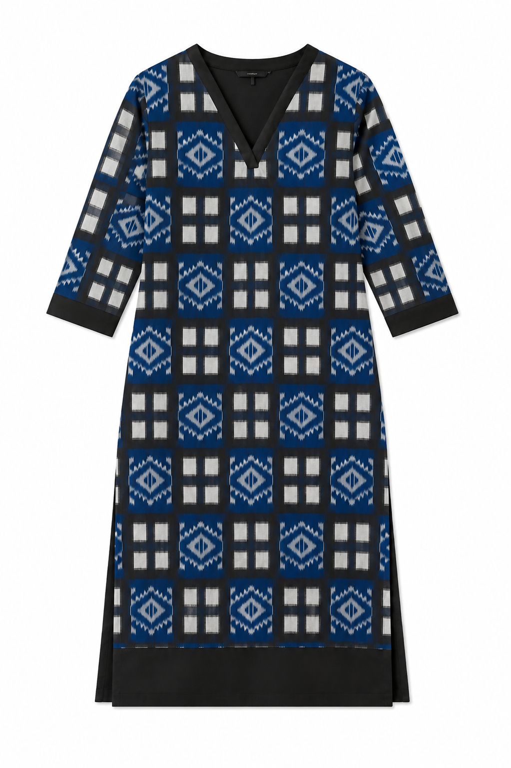 Neelam Blue Geometric Printed Straight Kurti
