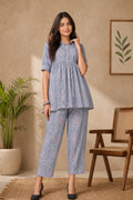 Collared Babydoll Tunic Top with Straight Pants Ethnic Co-Ord Set