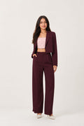 Wine Crop Blazer Co-Ord Set