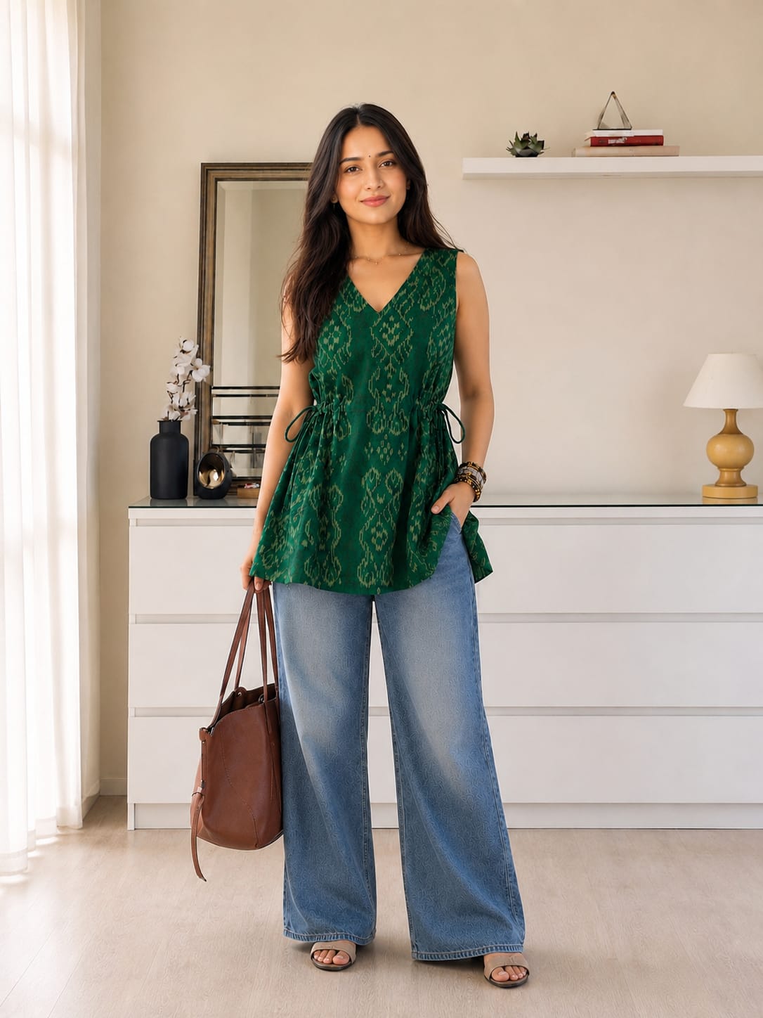 Drawstring Tunic Top