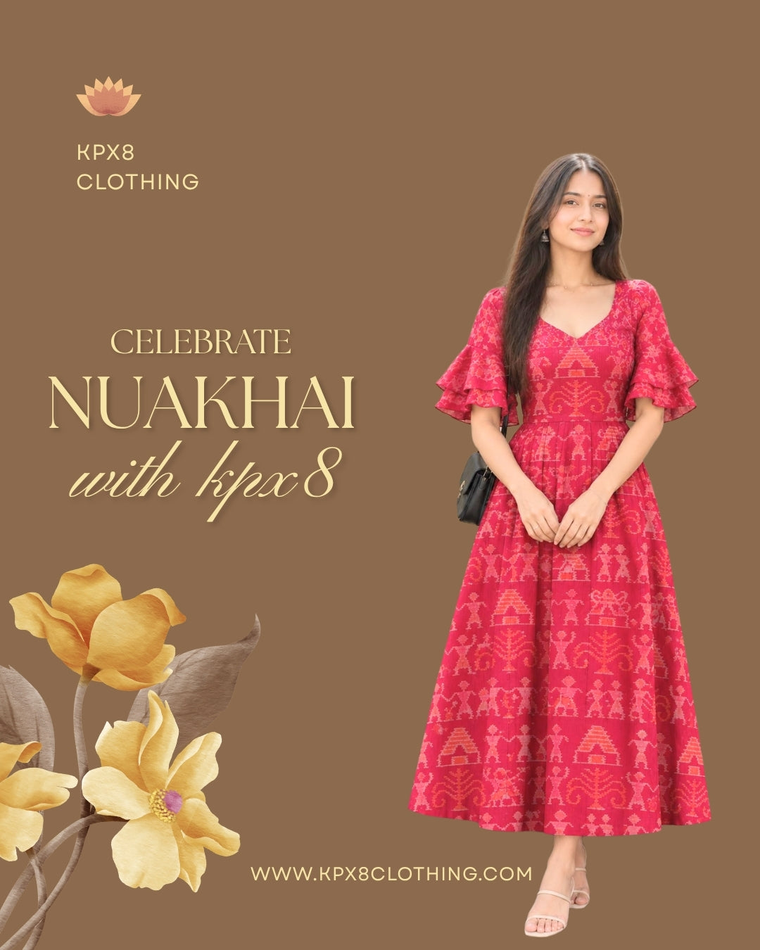 RANI PINK FLARED MIDI DRESS